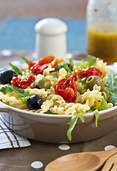 Image showing Fusilli with Sun dried tomato salad