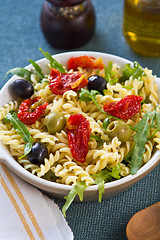 Image showing Fusilli with Sun dried tomato salad