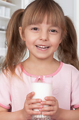 Image showing Girl with milk
