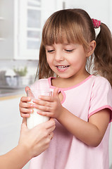 Image showing Girl with milk