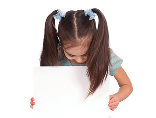 Image showing Girl with white board