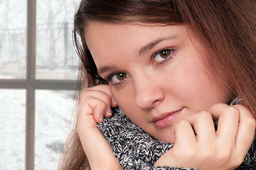 Image showing Woman posing in sweater