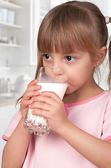 Image showing Girl with milk