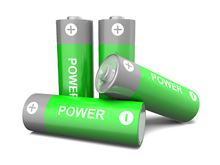 Image showing Green batteries