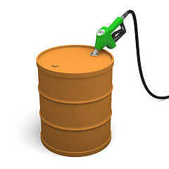 Image showing Filling petrol barrel