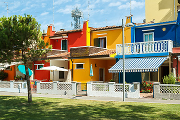 Image showing Colorful buildings in italian street