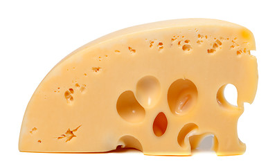 Image showing Piece of cheese on white background