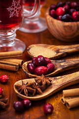 Image showing Preparing cranberry hot mulled wine