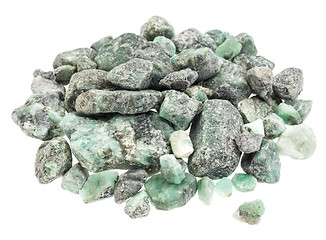 Image showing raw emerald gemstones