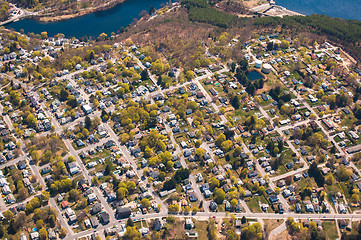 Image showing Aerial view of suburb