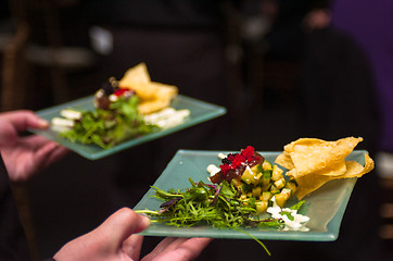 Image showing Serving appetizers