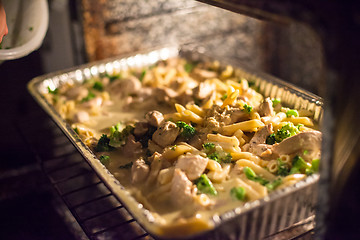 Image showing Macaroni broccoli cheese and chicken