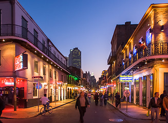 Image showing Bourbon Street at dusk