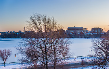 Image showing Boston Charles River frozen