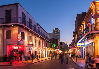 Image showing Bourbon Street at dusk