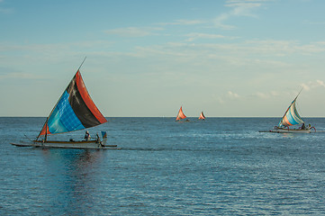 Image showing Balinese Jukung fishermen