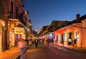 Image showing Bourbon Street at dusk