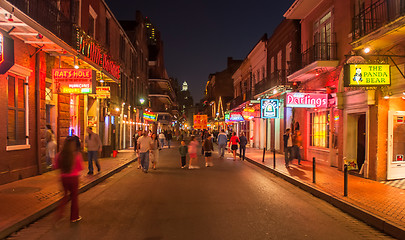 Image showing Bourbon Street at dusk