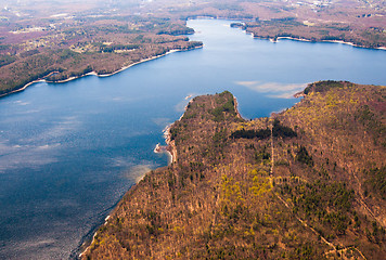 Image showing Wachusett Reservoir aerial