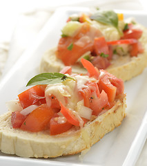 Image showing  Bruschetta With Tomato And Basil 
