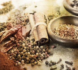 Image showing Grunge Image Of Spices
