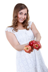 Image showing Girl with apple