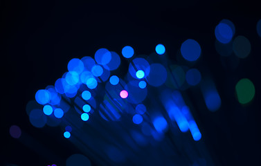 Image showing Festive lights and circles. Christmas background