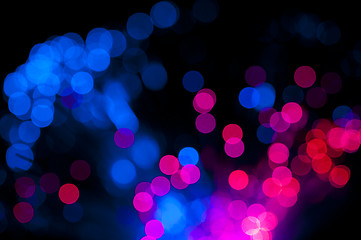 Image showing Festive lights and circles. Christmas background