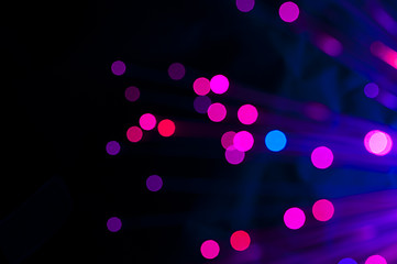 Image showing Festive lights and circles. Christmas background