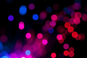 Image showing Festive lights and circles. Christmas background