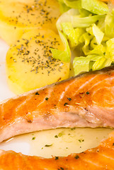 Image showing Roast salmon
