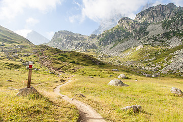 Image showing Path sign on Italian Alps