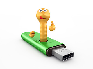 Image showing Worm in the USB flash drive