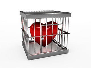 Image showing heart  in jail