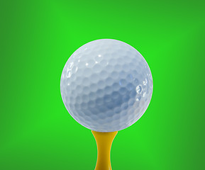 Image showing Golf ball ready for hitting