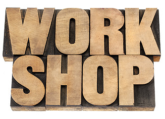 Image showing workshop word in wood type