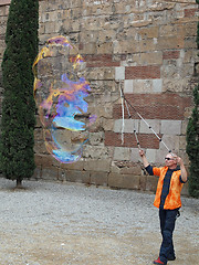 Image showing Barcelona april 2012, bubble street artist