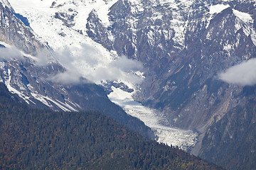 Image showing Glacier in snowy mountains