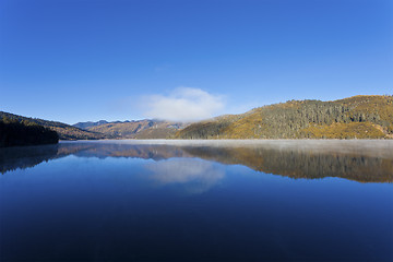 Image showing Shudu lake in Autumn. Pudacuo National Park in Yunnan Province, 