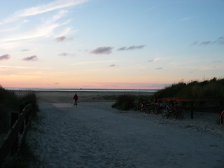 Image showing beach biker in evening