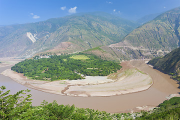 Image showing Red river landscape in China