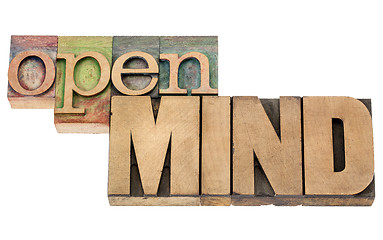 Image showing open mind in wood type