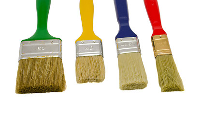 Image showing paint brush color size on white 