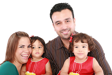 Image showing Beautiful happy family - isolated over a white background 