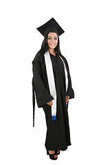 Image showing Female graduate smiling isolated over a white background