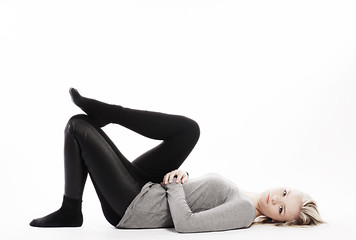 Image showing blonde laying down