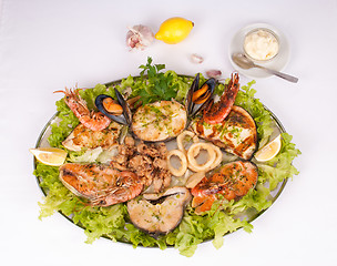 Image showing Parrillada de pescado y marisco