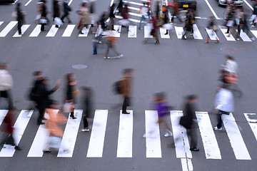 Image showing People crossing the street