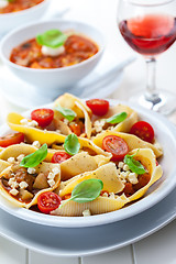 Image showing Pasta with vegetable stew