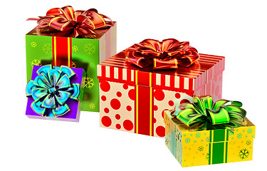 Image showing set of gifts with bows